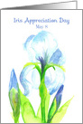 Iris Appreciation Day May 8 Watercolor Flower card