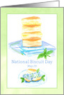 National Biscuit Day Watercolor Food Plate card