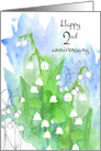 Happy 2nd Anniversary Lily of the Valley Flowers card