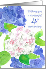 Wishing You A Wonderful Fourth Anniversary Hydrangea Flowers card