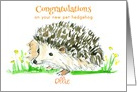 Congratulations New Pet Hedgehog Custom Name card