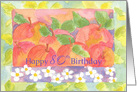 Happy 80th Birthday Autumn Apples Watercolor Fruit card