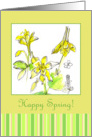 Happy Spring Yellow Columbine Flowers Thinking Of You card