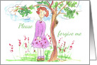 Belated Birthday Please Forgive Me Friend Illustration card