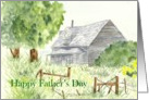 Happy Father’s Day Country Home Cabin Watercolor card