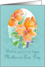 Happy Mother-in-Law Day Orange Pansy Flower Watercolor Art card