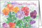 Happy Nurses Day Rainbow Pansy Garden Watercolor card
