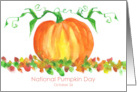 National Pumpkin Day October 26 Squash Vegetable card