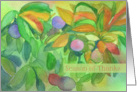 Season Of Thanks Autumn Leaves Plums Fruit Tree card