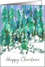 Happy Christmas Winter Snow Forest Landscape card