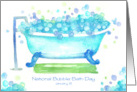 National Bubble Bath Day January 8 Vintage Clawfoot Tub card