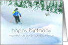 Skiing Sports Happy Birthday Fun Adventures Winter Snow card