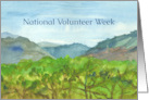 National Volunteer Week Mountain Forest Landscape card