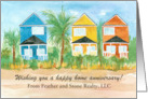 Happy First Home Anniversary Real Estate Beach House Custom Name card