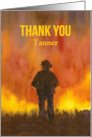 Firefighter Thank You Wildfire Forest Fire Custom Name card