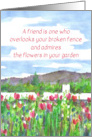 Friendship Thank You Flower Garden Mountains card