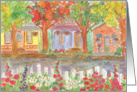 New Home Congratulations Watercolor Houses Neighborhood card