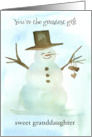 Granddaughter You’re A Gift Snowman Custom Name Christmas card