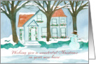 Wishing You A Wonderful Christmas In New Home Snowman card