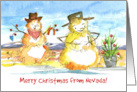 Merry Christmas From Nevada Tumbleweed Snowman card