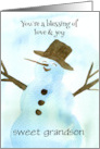 Merry Christmas Grandson You’re A Blessing Love Joy Custom card