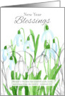 New Year Blessings Snowdrops Flowers Bible Verse Jeremiah card