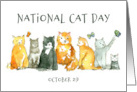 National Cat Day October 29 Butterflies Kitten card