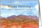 Happy Birthday Friend Who’s Like A Son To Me Desert Mountains card