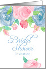 Bridal Shower Invitation Pink Gray Roses card