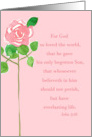 Valentine’s Day Pink Rose John Bible Verse Christian Religious card
