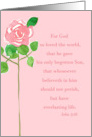 Valentine’s Day Pink Rose John Bible Verse Christian Religious card