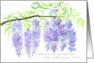 Encouraging Bible Verse Religious Wisteria Flowers Watercolor Spatter card