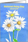 National Daisy Day January 28 Royal Blue Watercolor card