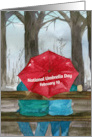National Umbrella Day February 10 Park Bench Rainy Day card