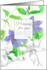 Praying For You Psalms Bible Verse Clematis Flower Watercolor Spatter card