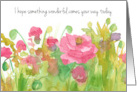 Encouragement Positive Words Poppies Watercolor Wildflowers card