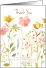 Thank You Thessalonians Bible Verse Watercolor Flowers card