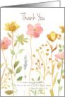 Thank You Thessalonians Bible Verse Watercolor Flowers card