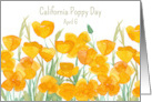 California Poppy Day April 6 Watercolor Flowers card