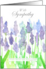 With Sympathy Matthew Bible Verse Purple Flowers card
