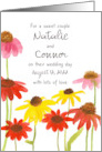 August Wedding Congratulations Flowers Custom card