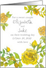 October Wedding Congratulations Roses Custom Name card