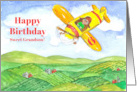 Happy 6th Birthday Grandson Flying Airplane card