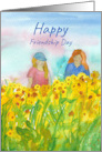 Happy Friendship Day Women Sunflower Field card