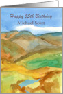 Happy 55th Birthday Mountains Custom Name Age card