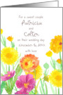 November Wedding Congratulations Dahlias Custom card