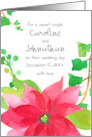 December Wedding Congratulations Poinsettia Custom card
