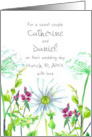 March Wedding Congratulations Daisy Flowers Custom card