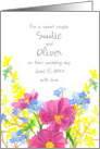 June Wedding Congratulations Wildflowers Custom card