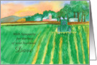 With Sympathy Loss of Husband Farming Custom Name card